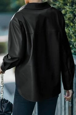 CUPSHE Clothing Looking Up Faux Leather Jacket