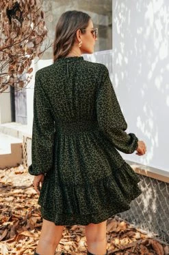 CUPSHE Cosette Leopard Tiered Flounce Dress Clothing