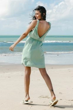 CUPSHE Marianna Green Braided Belt Dress