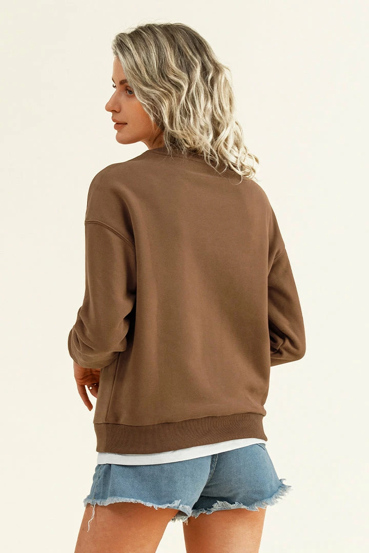 Buy ๐ฅฐ CUPSHE Last Dance Brown Crewneck Sweatshirt ๐ 4 CUPSHE Last Dance Brown Crewneck Sweatshirt