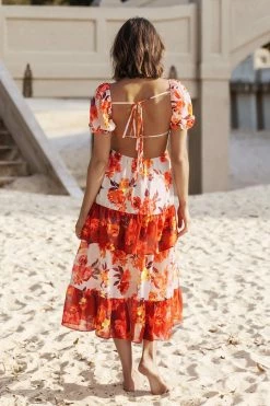 CUPSHE Lilac Dreams Bubble Sleeve Backless A-Shape Dress Clothing