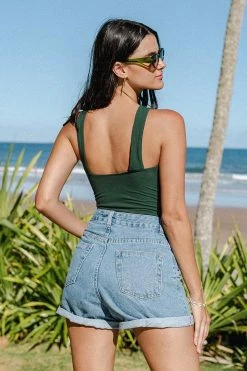 CUPSHE Clothing Maura Criss Cross Middle Cut Bodysuit