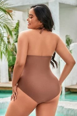 CUPSHE Strawberry Fields High Neck Tummy Control Plus Size One Piece One Pieces