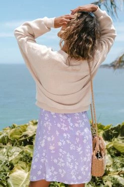 CUPSHE Creme V-neck Button Open Front Crop Cardigan