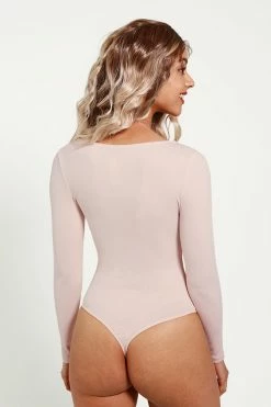 CUPSHE Clothing Katlynn Rib V-neck Long Sleeve Bodysuit