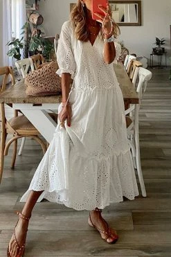CUPSHE Ellis Embroidery Raglan Sleeve Dress Dresses Best Sellers