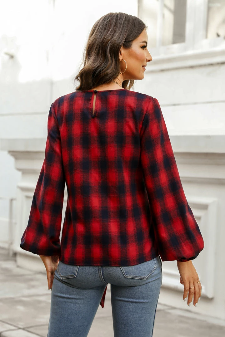 Best Pirce ๐ CUPSHE Clothing Helah Belted Buffalo Plaid Top โจ 4 CUPSHE Clothing Helah Belted Buffalo Plaid Top