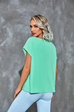 CUPSHE Clothing Honey Green V-neck Top
