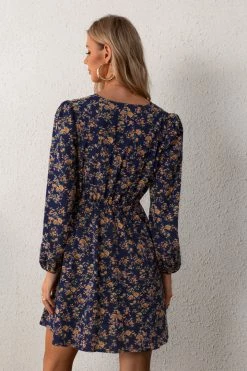 CUPSHE Alison Ditsy Floral Peasant Sleeve Mini Dress