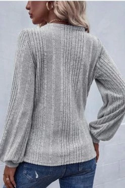 CUPSHE Molten My Heart Ribbed V-Neck Top