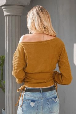 CUPSHE Clothing Firework Ribbed Ruched Drawstring Top