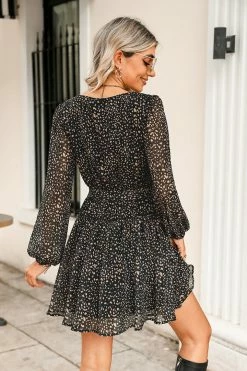 CUPSHE Clothing Verona Speckled Print Ruffled Dress