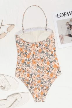 CUPSHE Elodie Ditsy Floral Smocked Frill One Piece Swimsuit One Pieces