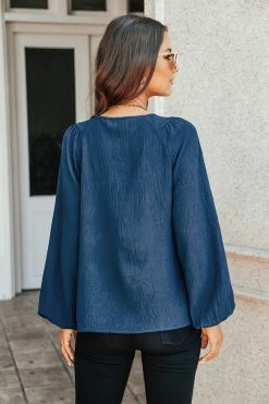 CUPSHE Darla Ruched Peasant Sleeve Top