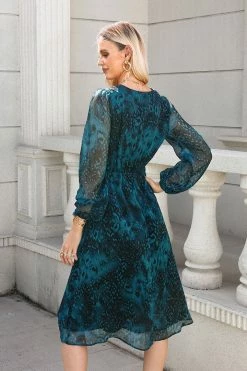 CUPSHE Clothing Selma Abstract Print Surplice Midi Dress