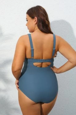 CUPSHE One Pieces Release Happiness Mesh Wrap Front Plus Size One Piece Swimsuit