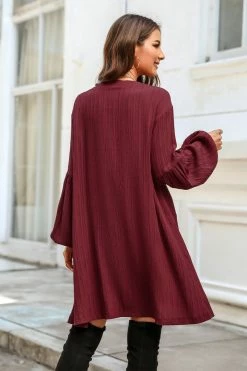 CUPSHE Clothing Crinkle Woven Button-Front Dress