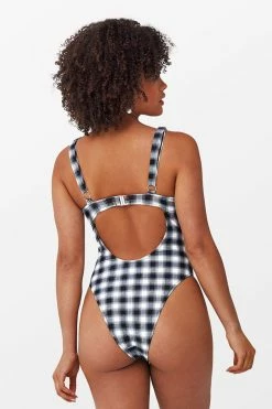 CUPSHE One Pieces Retro Gingham Bowknot Cutout One Piece Swimsuit