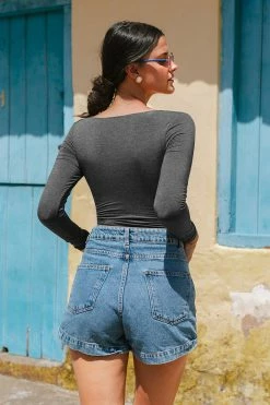 CUPSHE Macy V-neck Long Sleeve Bodysuit Clothing