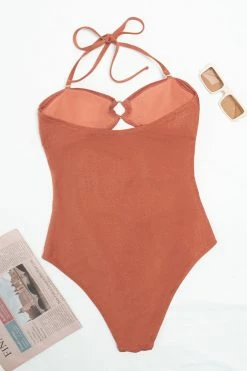 CUPSHE Brook O-ring Halter Cut-out One Piece Swimsuit One Pieces