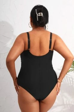 CUPSHE One Pieces Sheer Mesh Wrap Front Plus Size One Piece Swimsuit