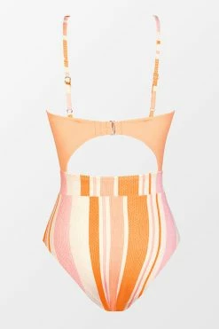 CUPSHE One Pieces Happy Stripe Tunneled Cutout One Piece Swimsuit