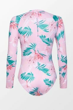 CUPSHE Tatyana Hawaiian Print Long Sleeve One Piece Swimsuit One Pieces