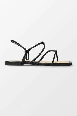CUPSHE Flirt Black Square Toe Double-strap Sandals