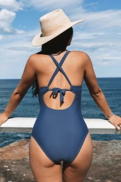 CUPSHE One Pieces Release Happiness Wrapped Ruched Tie Back One Piece Swimsuit