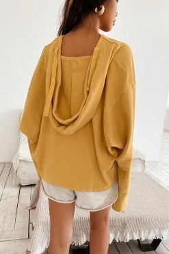 CUPSHE Kiwiberry Yellow Long Sleeve Hoodie Clothing