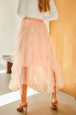 CUPSHE Tis' The SZN Tiered Tulle Mesh Skirt Clothing