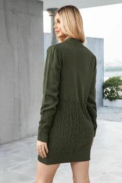 CUPSHE Lene Cable Knit Turtleneck Sweater Clothing