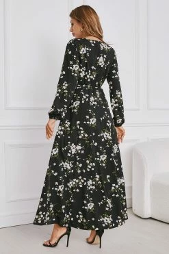 CUPSHE Clothing Floral Wrap Leg Slit Maxi Dress