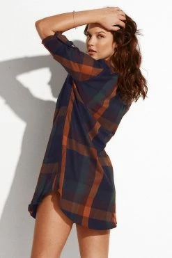 CUPSHE Rhianna Plaid Rounded Hem Shift Dress