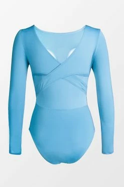 CUPSHE One Pieces Tyra Blue Criss Cross Long Sleeve One Piece Swimsuit