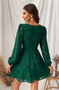 CUPSHE Citlalli Floral Plunging Long Sleeve A-Line Mini Dress