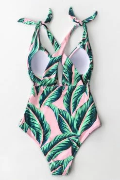CUPSHE One Pieces Pink Palm Print One Piece Swimsuit