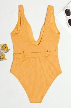 CUPSHE Lizbeth Rib O-ring Belted One Piece Swimsuit One Pieces