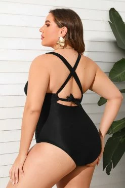 CUPSHE Party In Paradise Shirred Mesh Plus Size One Piece Swimsuit