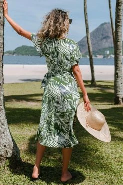 CUPSHE Ali Tropical Wrap Tie Waist Dress