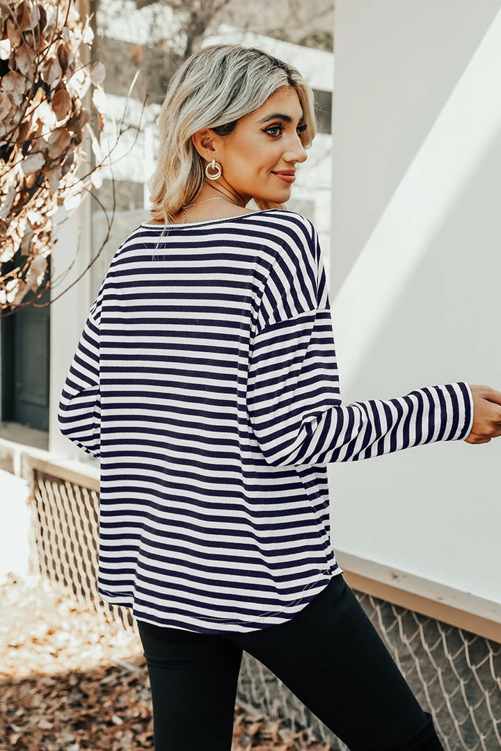 Top 10 โ๏ธ CUPSHE Horizon Striped Tie-Front Top ๐งจ 4 CUPSHE Horizon Striped Tie-Front Top