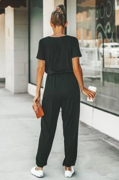 CUPSHE Clothing Danica V-neck Maxi Short Sleeve Jumpsuit
