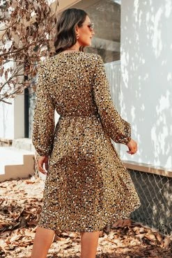CUPSHE Ryan Leopard Print Midi Dress Clothing