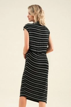 CUPSHE Tuesday Striped Cap Sleeve Midi Dress