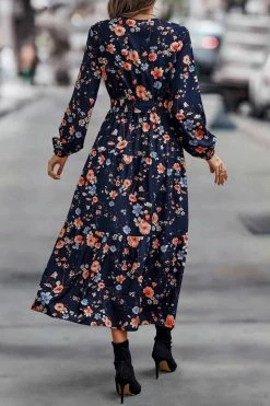CUPSHE Final Destination Belted Floral Print Maxi Dress