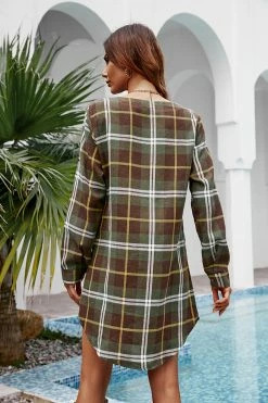 CUPSHE Moriah Gingham Curved Hem Short Dress