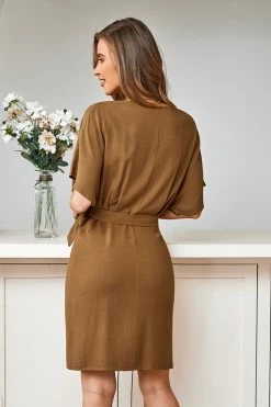 CUPSHE Clothing Ellison V-neck Wrap Dolman Sleeve Dress