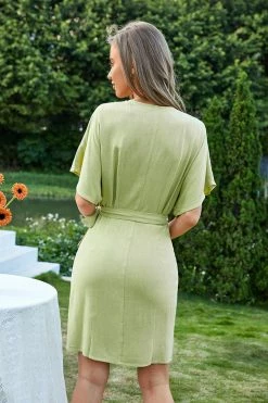 CUPSHE Clothing Ellison Open Front Tie Waist Lace Up Dress