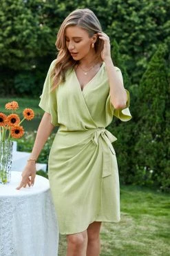 CUPSHE Clothing Ellison Open Front Tie Waist Lace Up Dress