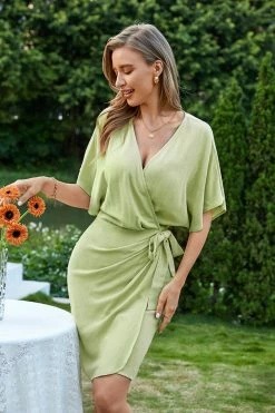 CUPSHE Clothing Ellison Open Front Tie Waist Lace Up Dress